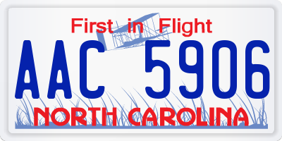 NC license plate AAC5906