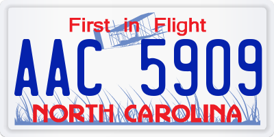 NC license plate AAC5909