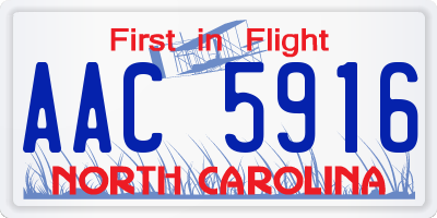 NC license plate AAC5916