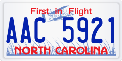 NC license plate AAC5921