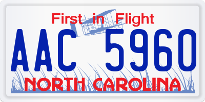 NC license plate AAC5960