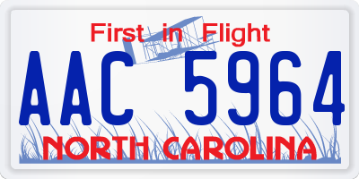 NC license plate AAC5964