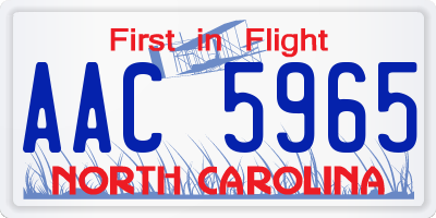 NC license plate AAC5965