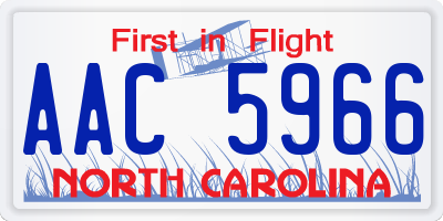 NC license plate AAC5966