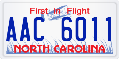 NC license plate AAC6011