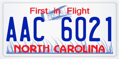 NC license plate AAC6021