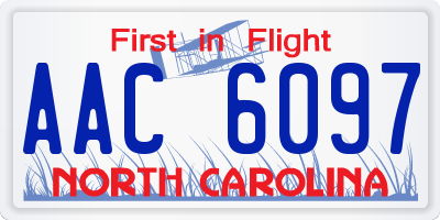 NC license plate AAC6097