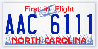 NC license plate AAC6111