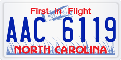 NC license plate AAC6119