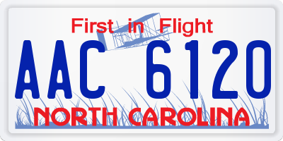 NC license plate AAC6120