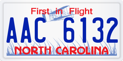 NC license plate AAC6132