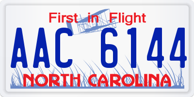 NC license plate AAC6144