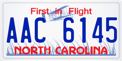NC license plate AAC6145