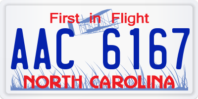 NC license plate AAC6167