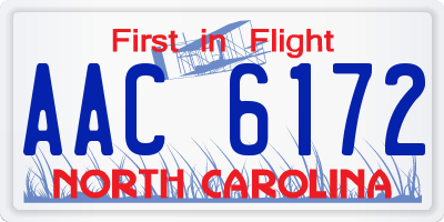 NC license plate AAC6172