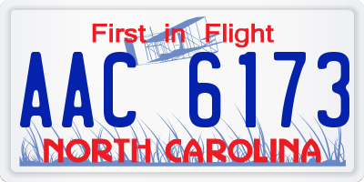 NC license plate AAC6173