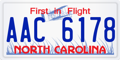 NC license plate AAC6178