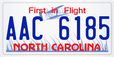 NC license plate AAC6185
