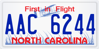 NC license plate AAC6244