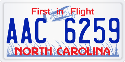 NC license plate AAC6259