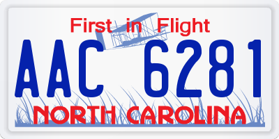 NC license plate AAC6281