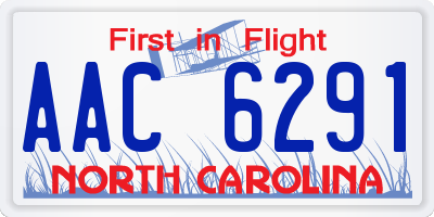 NC license plate AAC6291