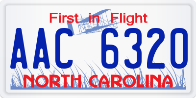 NC license plate AAC6320