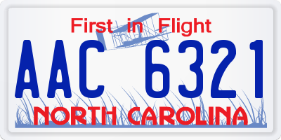 NC license plate AAC6321