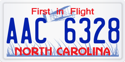 NC license plate AAC6328