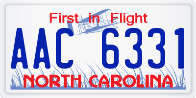 NC license plate AAC6331