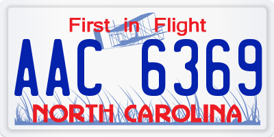 NC license plate AAC6369