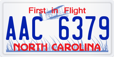 NC license plate AAC6379