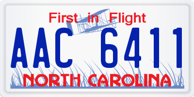 NC license plate AAC6411