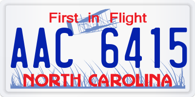 NC license plate AAC6415