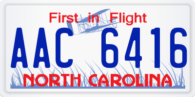 NC license plate AAC6416