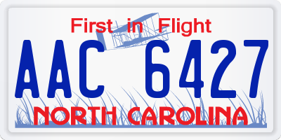 NC license plate AAC6427