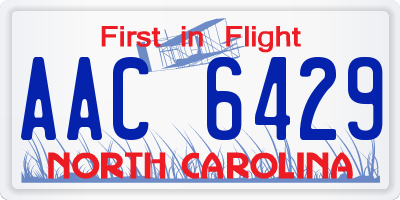 NC license plate AAC6429