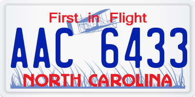 NC license plate AAC6433