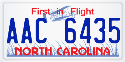 NC license plate AAC6435
