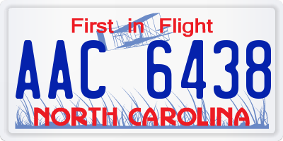 NC license plate AAC6438