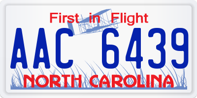 NC license plate AAC6439