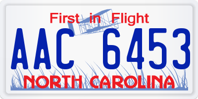 NC license plate AAC6453