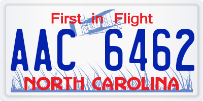 NC license plate AAC6462