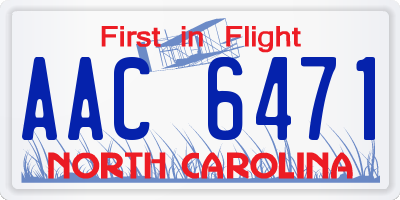 NC license plate AAC6471