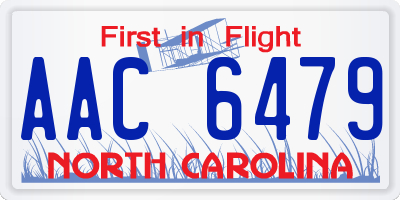 NC license plate AAC6479