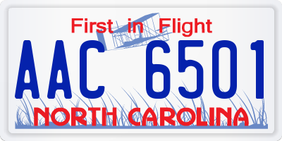NC license plate AAC6501