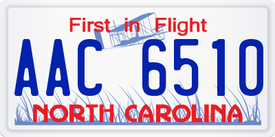 NC license plate AAC6510