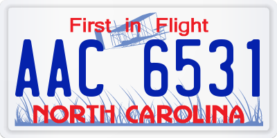 NC license plate AAC6531
