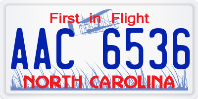 NC license plate AAC6536