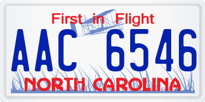 NC license plate AAC6546